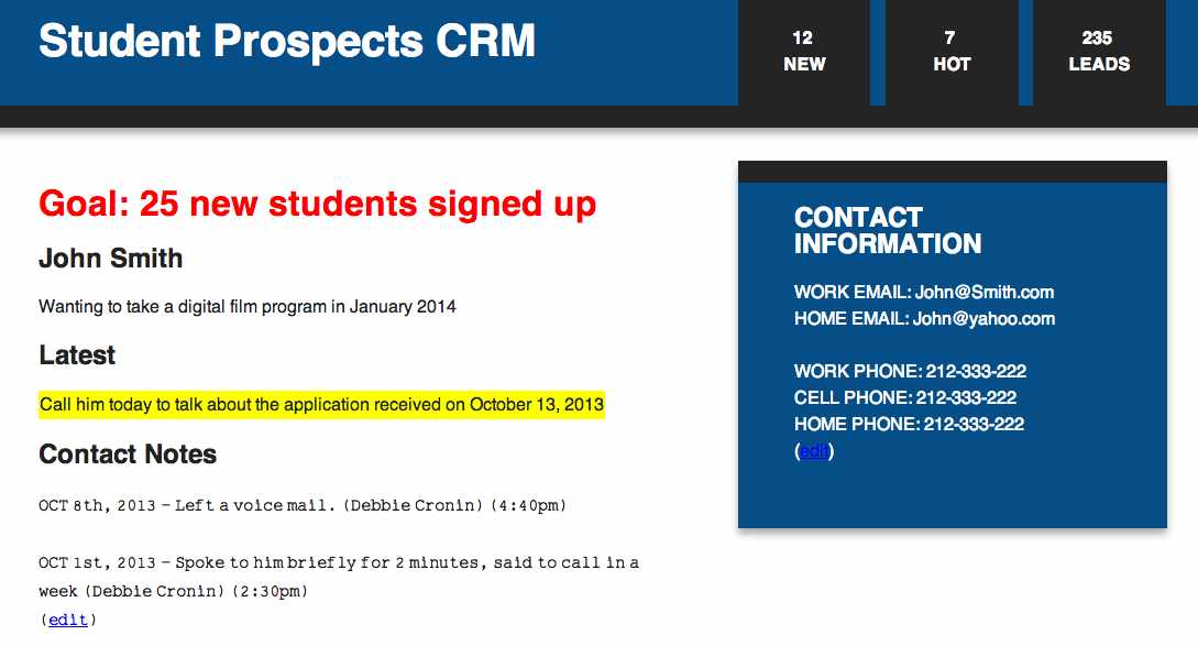 Student Relationship Management